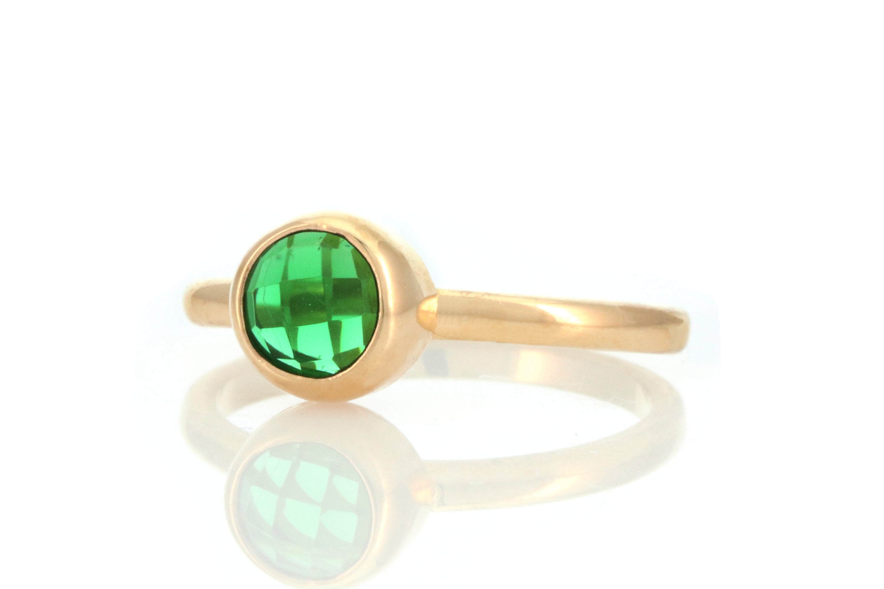 925 Sterling Silver Emerald Bezel Set Ring Rings Anemone Limited