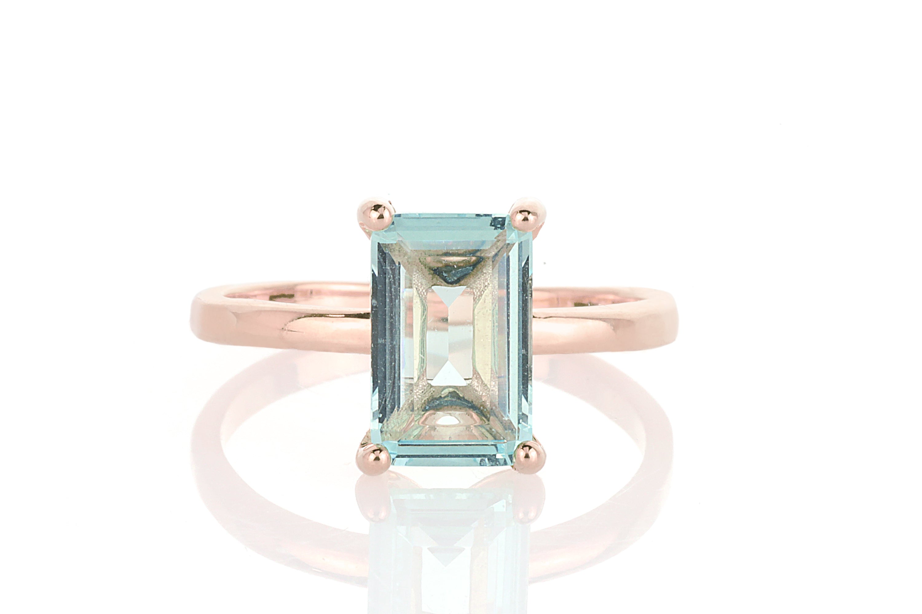 Blue Topaz Rectangle Gemstone Gold Ring Rings Anemone Unique