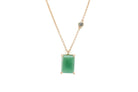 Rectangle Green Aventurine Pendant Necklace with Cubic Zirconia necklaces Anemone Jewelry