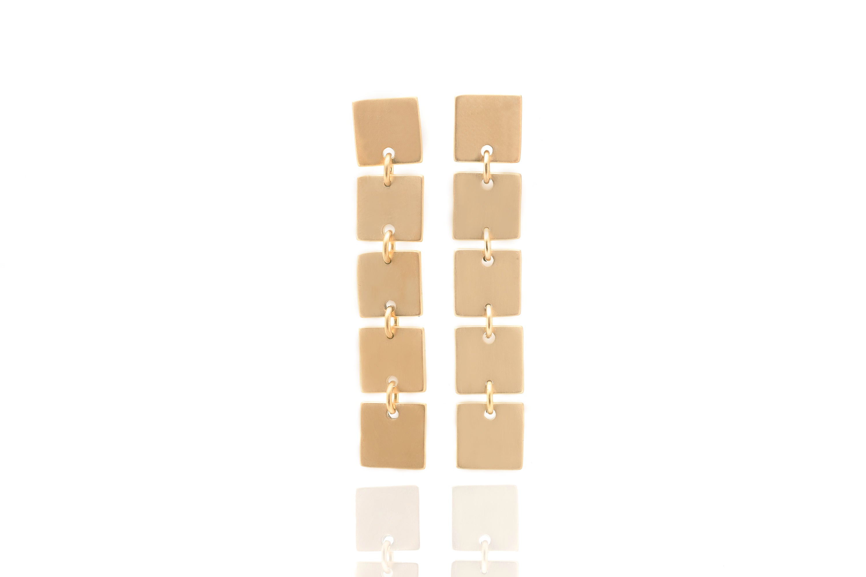 Handmade Geometric Squares Gold Earrings Earrings Anemone Jewelry