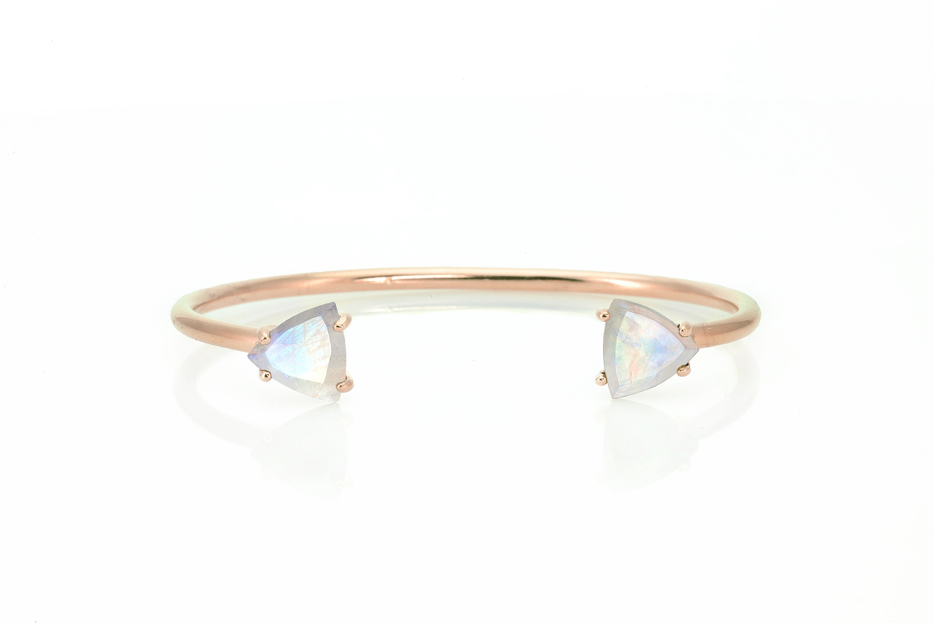 Open Cuff Gold Filled Two Stone Moonstone Bracelet Bracelets Anemone Unique