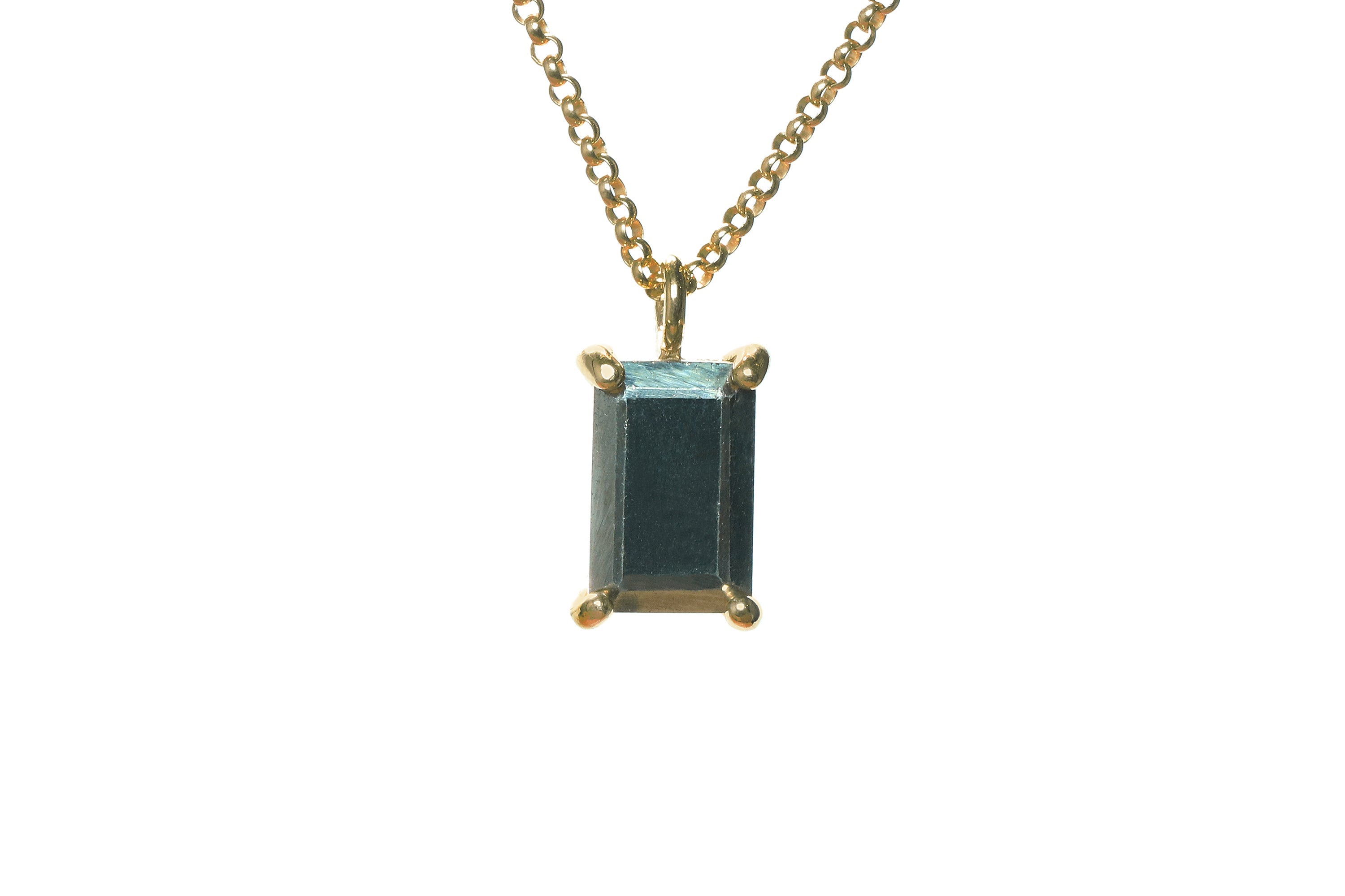 Lustrous Pyrite Pendant Necklace in Gold necklaces Anemone Unique