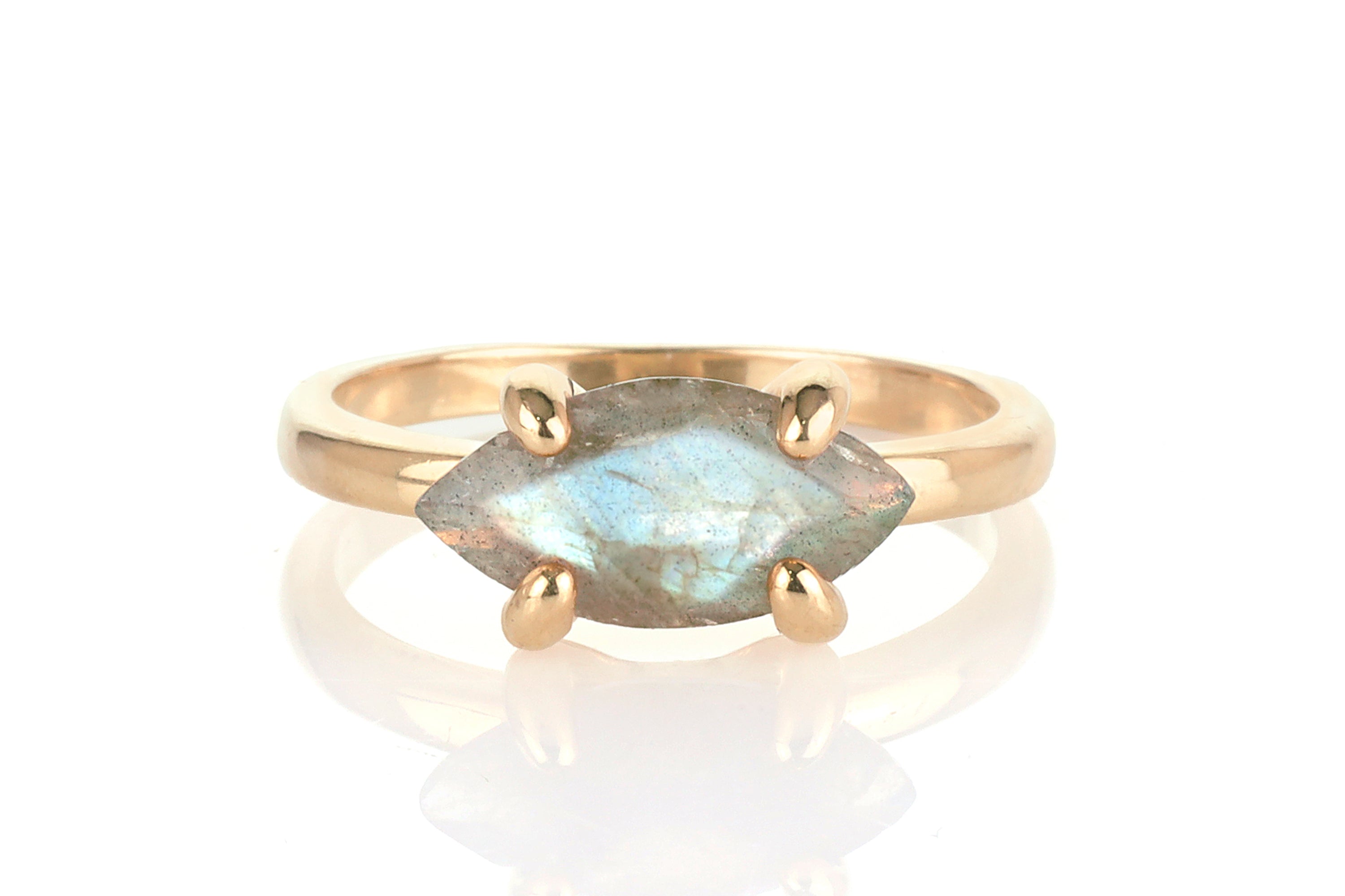 Delicate Labradorite Rose Gold Jewelry Ring Rings Anemone Unique