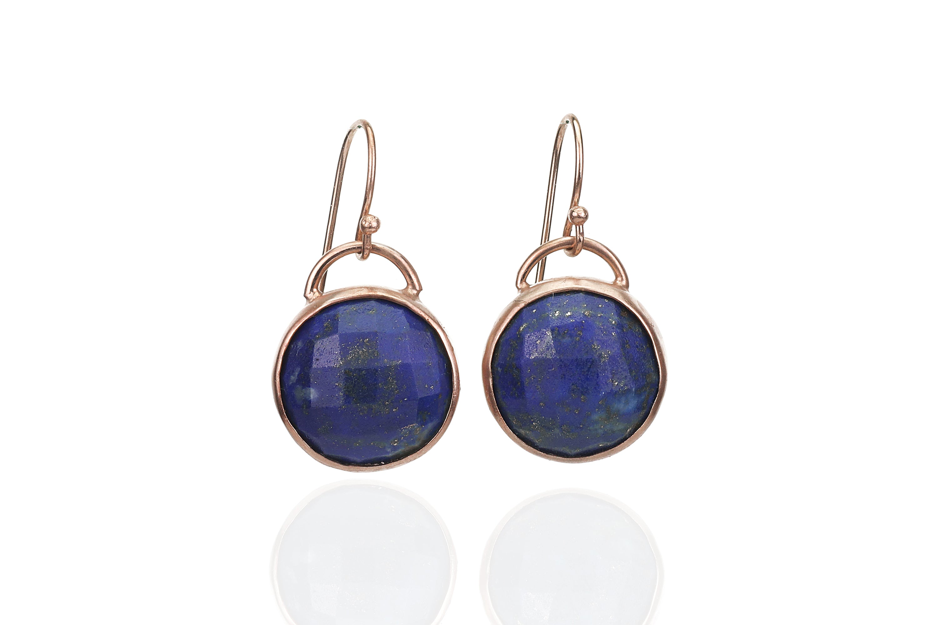 Gold Filled Bag Inspired Earrings with Lapis Lazuli Gemstone Earrings Anemone Limited