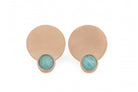 Gold Amazonite Bezel Set Gold Stud Earrings Earrings Anemone Limited