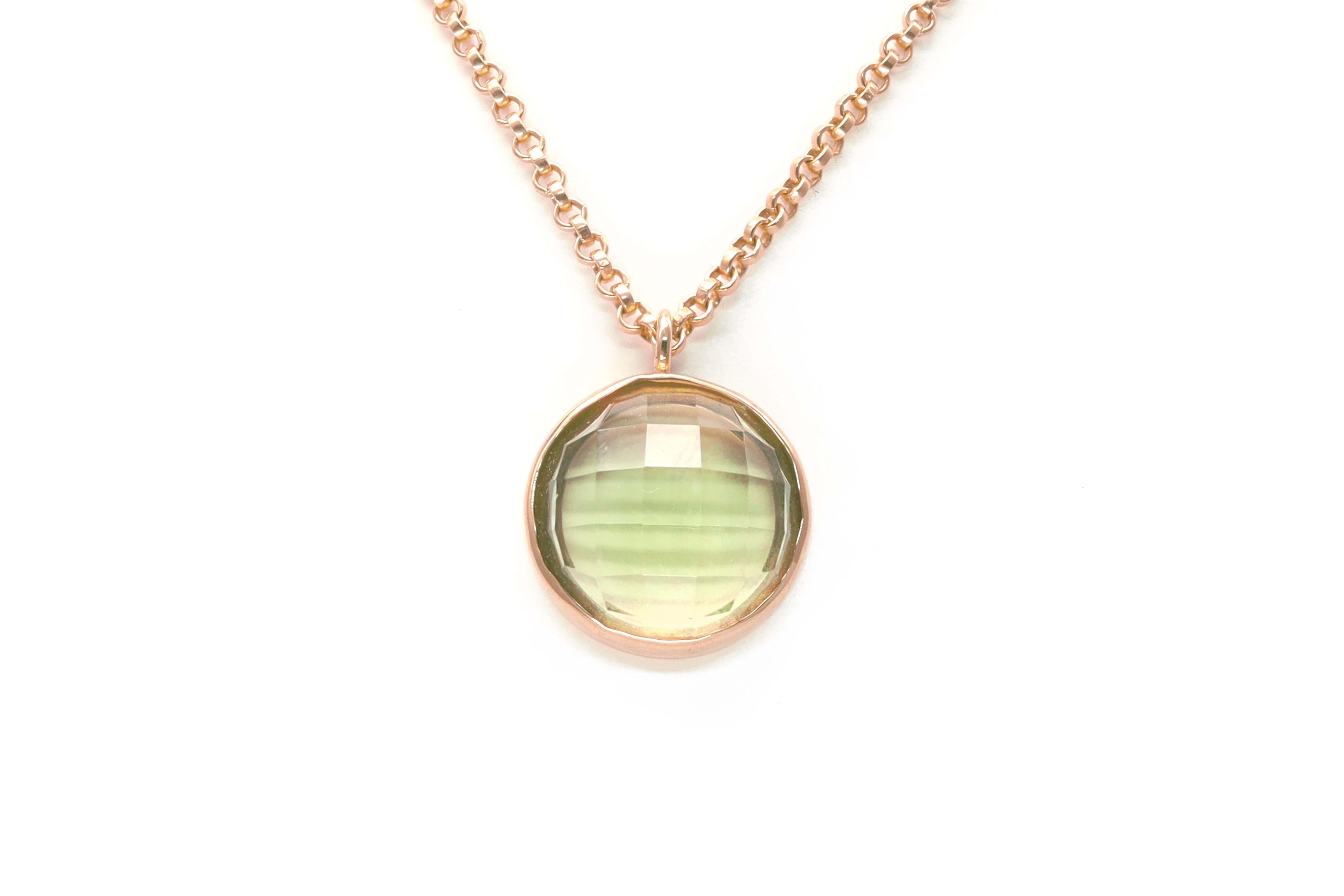 Bezel Set Lemon Quartz Pendant Necklace in Gold necklaces Anemone Limited