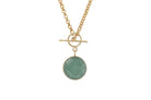 14k Gold Green Aventurine T-Lock Pendant Necklace necklaces Anemone Limited