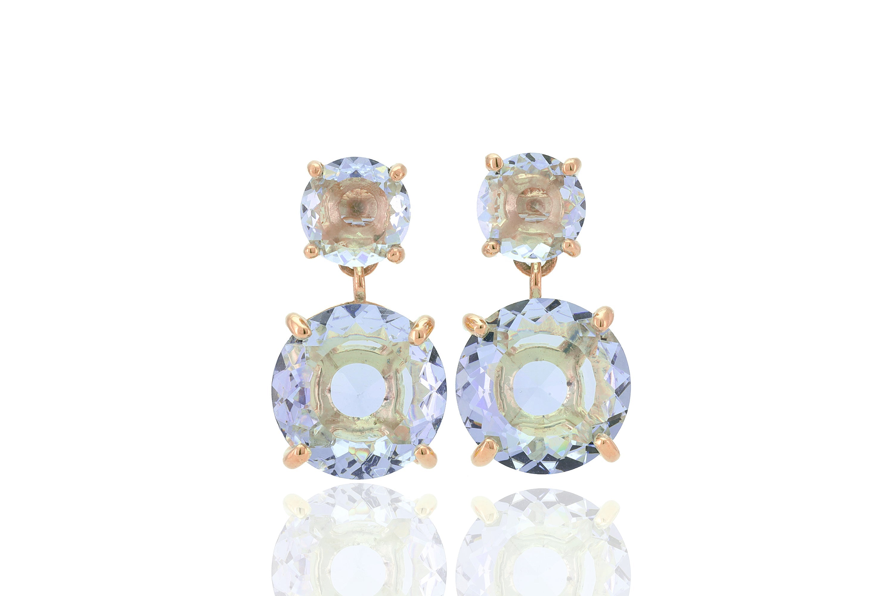 Tanzanite Multi-Stone Dangle Gold Earrings Earrings Anemone Jewelry