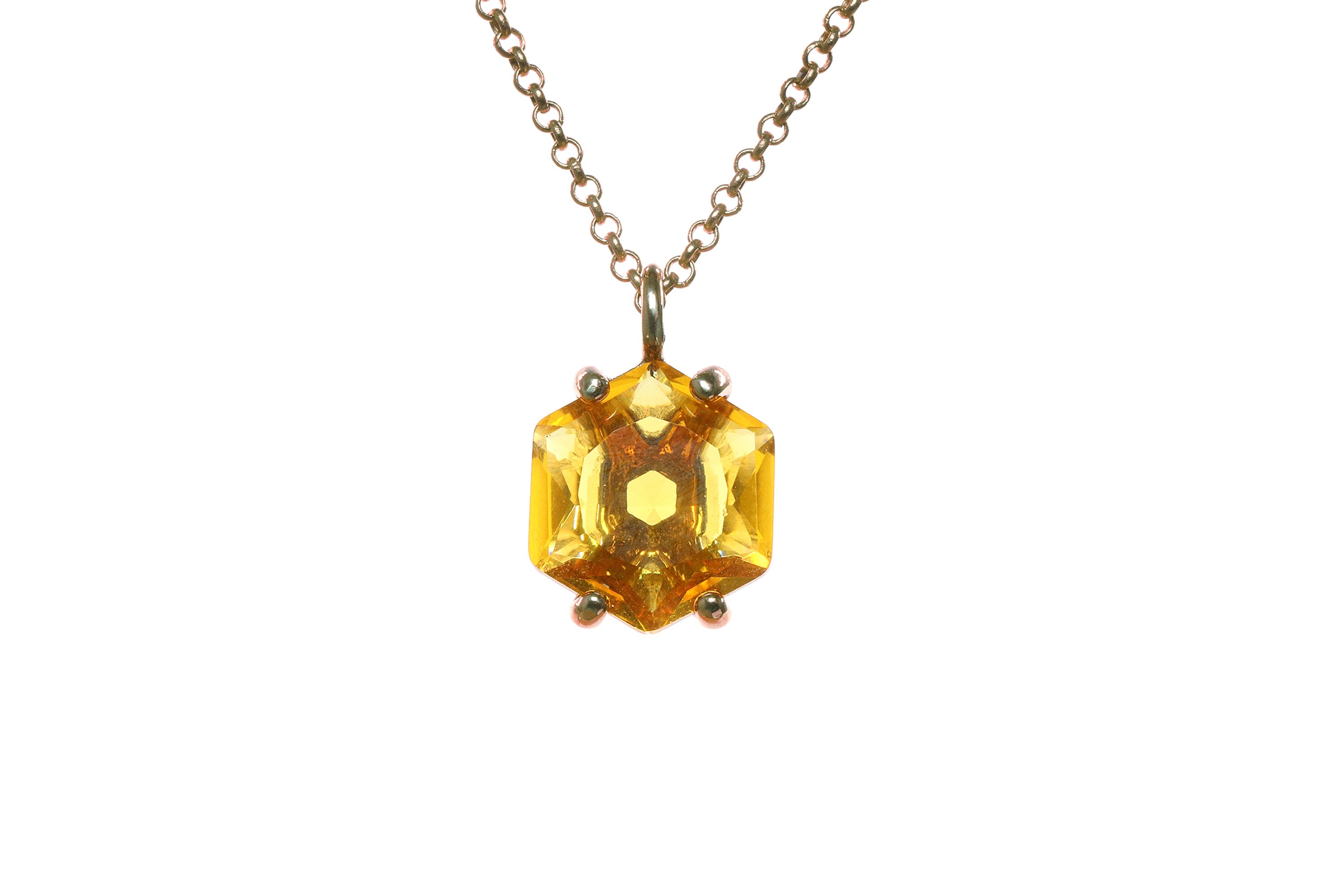 Unique Citrine Pendant Gold Necklace necklaces Anemone Unique