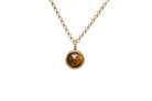 Round Bezel Set Tiger Eye Pendant Necklace in Gold necklaces Anemone Limited