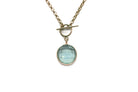 Blue Topaz Bezel Set Gold Toggle Pendant Necklace necklaces Anemone Limited