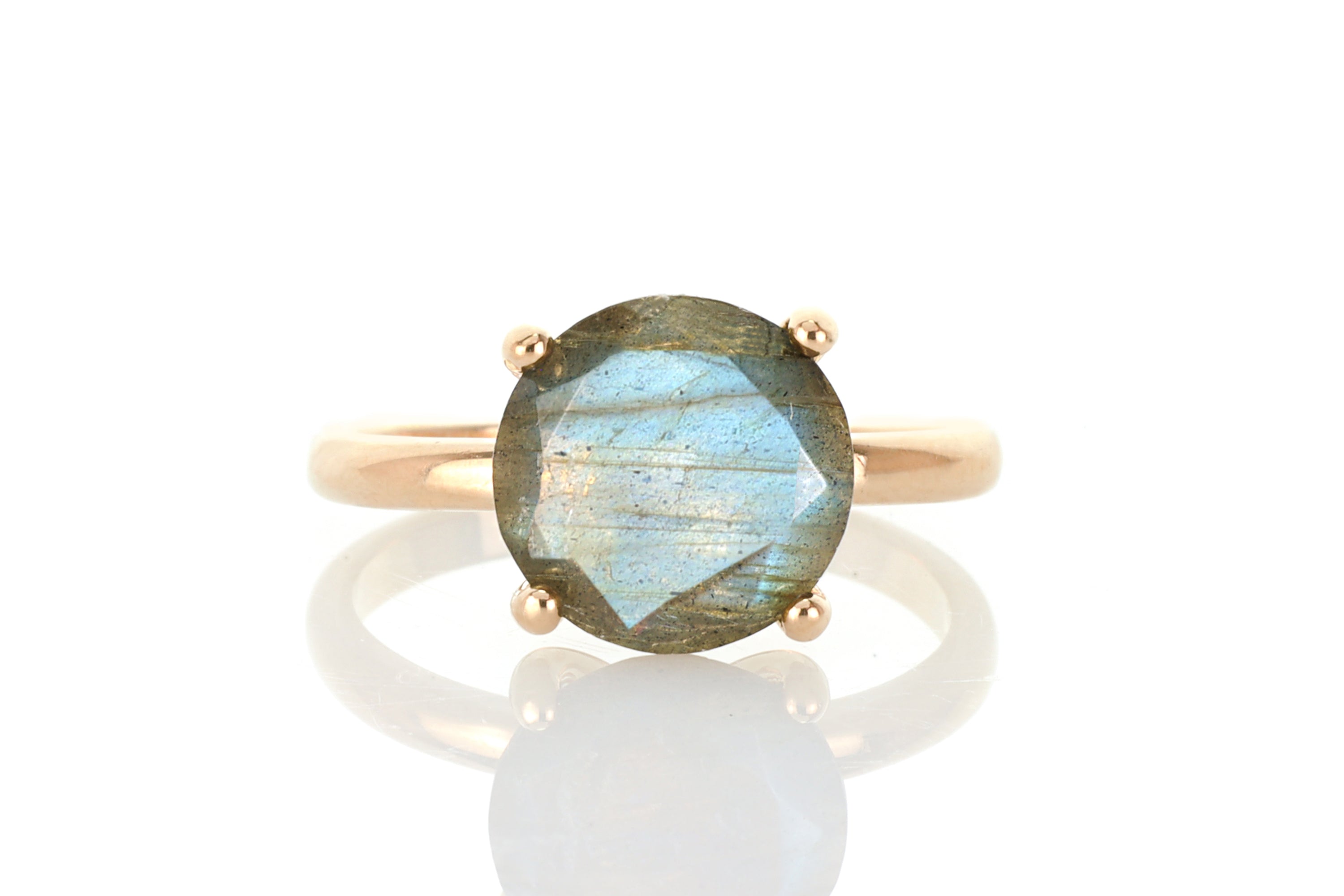 Labradorite Gemstone Ring in Rose Gold Rings Anemone Unique