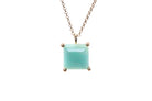 Square Amazonite Necklace in Gold necklaces Anemone Unique