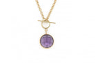 Toggle Clasp Necklace with Round Bezel Set Amethyst Pendant necklaces Anemone Limited