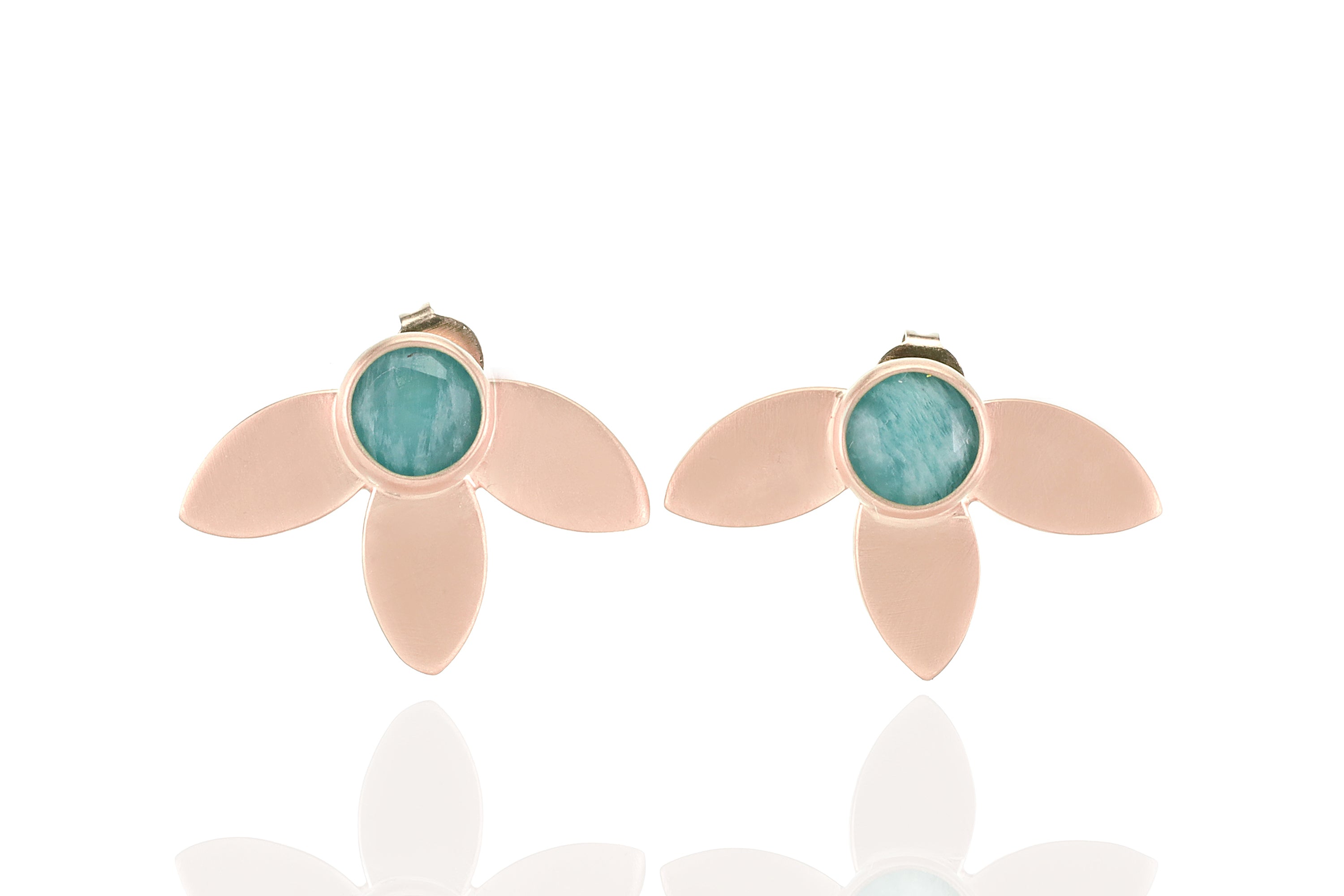 Flower Inspirational Gold Amazonite Earrings Earrings Anemone Limited