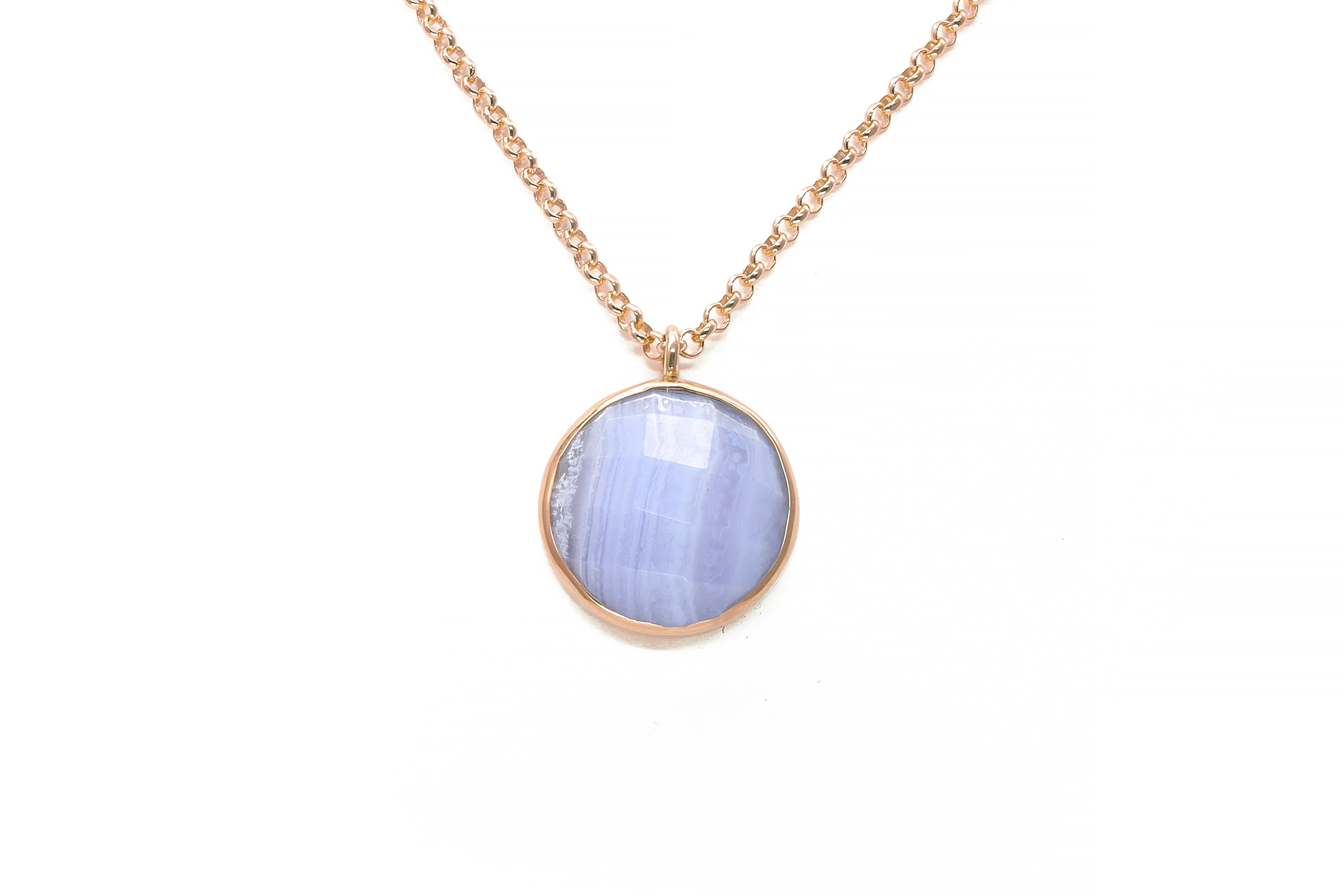Gold Extra Long Lace Agate Bezel Pendant Necklace necklaces Anemone Limited