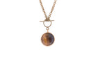 Tiger's Eye Round Pendant Necklace in 14k Gold necklaces Anemone Limited