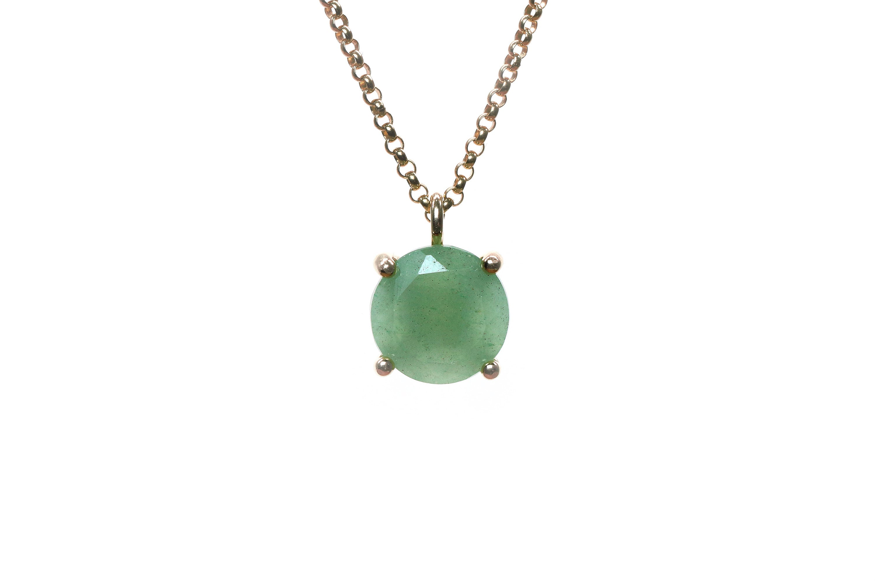 Aventurine Stone Gold Pendant Necklace necklaces Anemone Unique