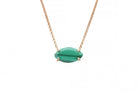 Horizontal Setting Malachite Gold Pendant Necklace necklaces Anemone Jewelry