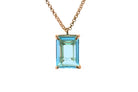 Rectangle Blue Topaz Rose Gold Necklace necklaces Anemone Jewelry