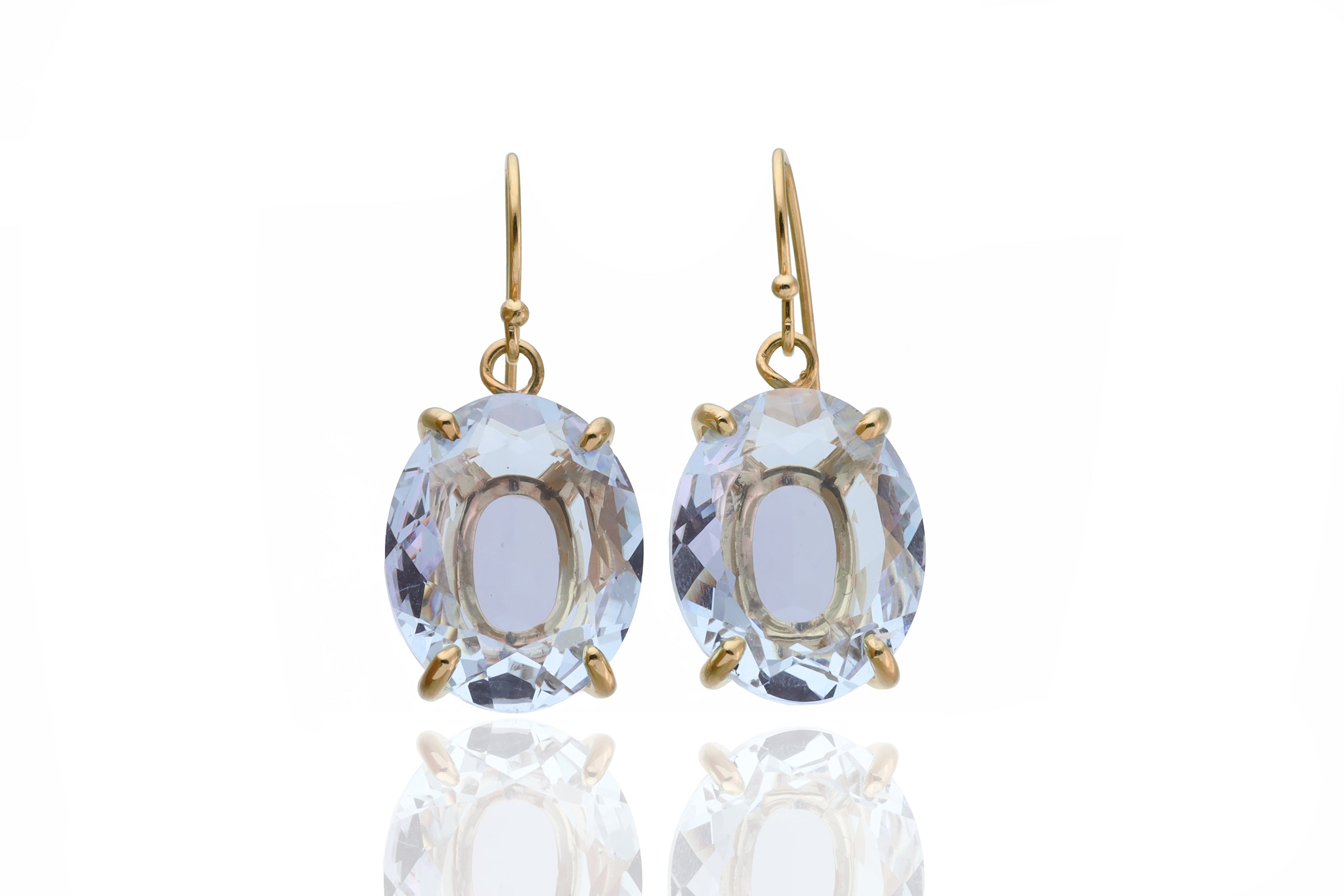 Vintage Oval Tanzanite Gemstone Dangle Gold Earrings Earrings Anemone Jewelry