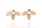 Bezel Set Freshwater White Pearl Earrings Earrings Anemone Limited