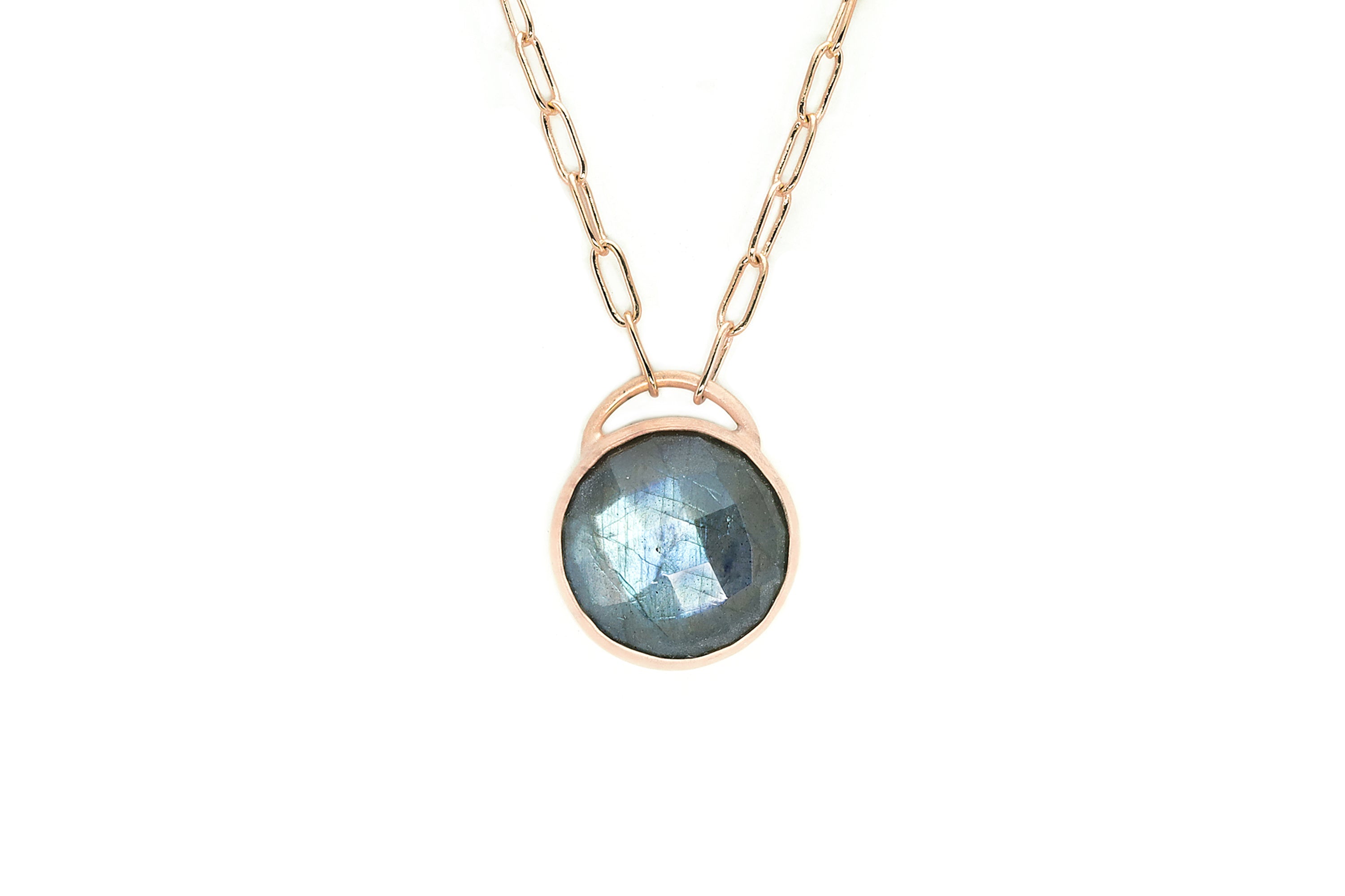 Purse Inspired Bezel Labradorite Pendant Necklace necklaces Anemone Limited