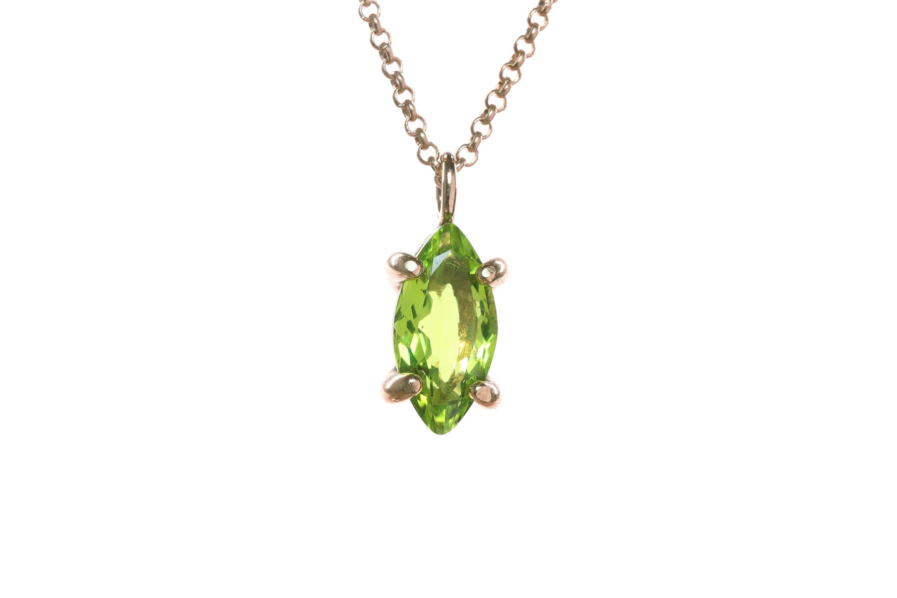 Gold Filled Peridot Pendant Necklace necklaces Anemone Unique