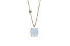 Long Gold Oval Moonstone Pendant with Small Cubic Zirconia Stone necklaces Anemone Jewelry