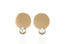 Gold Pearl Bezel Stud Coin Earrings Earrings Anemone Limited