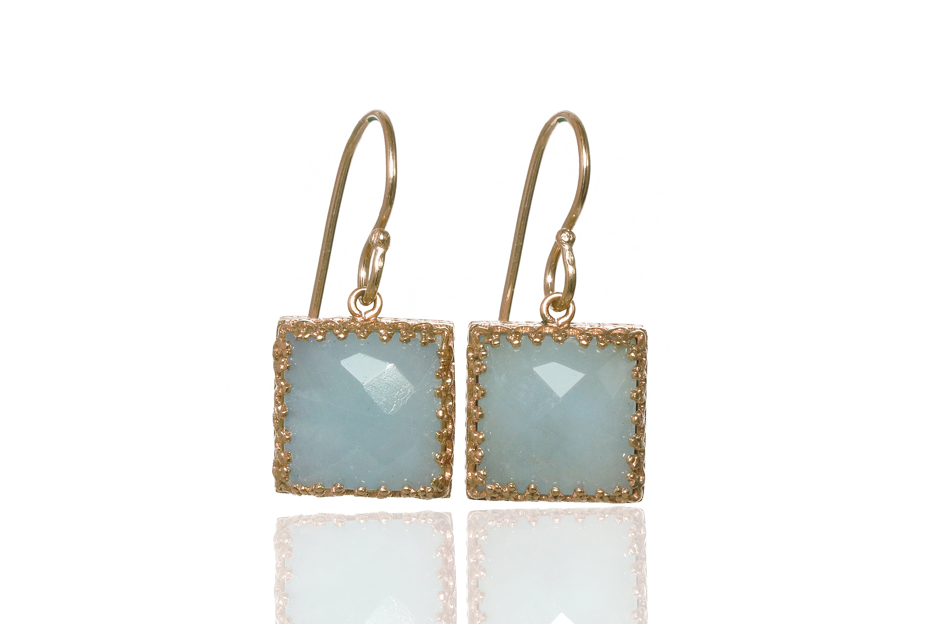 Dangle Aquamarine 18k Gold Drop Earrings Earrings Anemone Jewelry