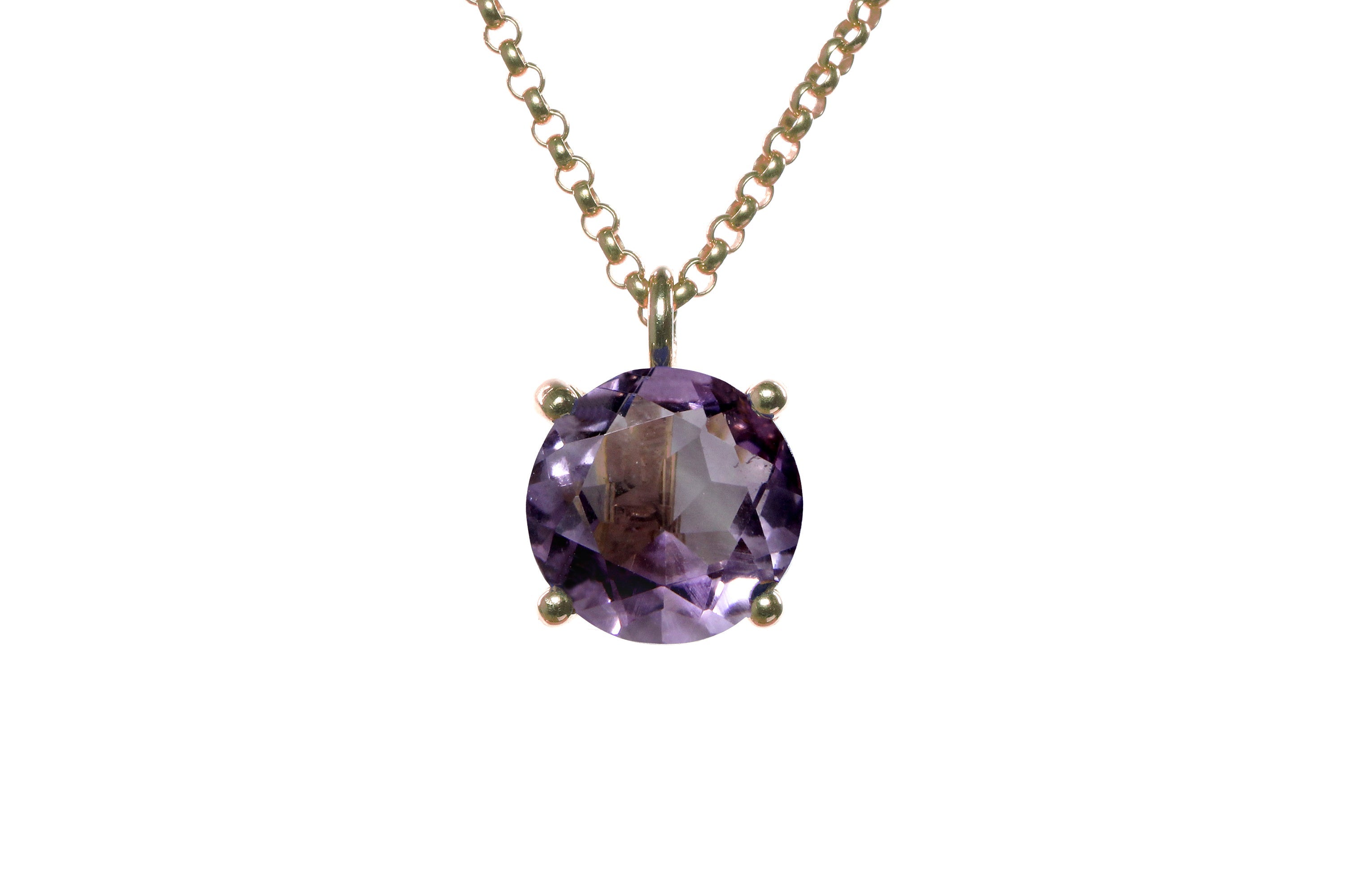 Charming Amethyst Necklace in 14k Gold necklaces Anemone Unique