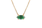 Gold Marquise Cut Emerald Pendant Necklace necklaces Anemone Unique