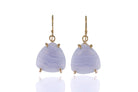Trillion Shape Blue Lace Agate Gold Earrings Earrings Anemone Jewelry