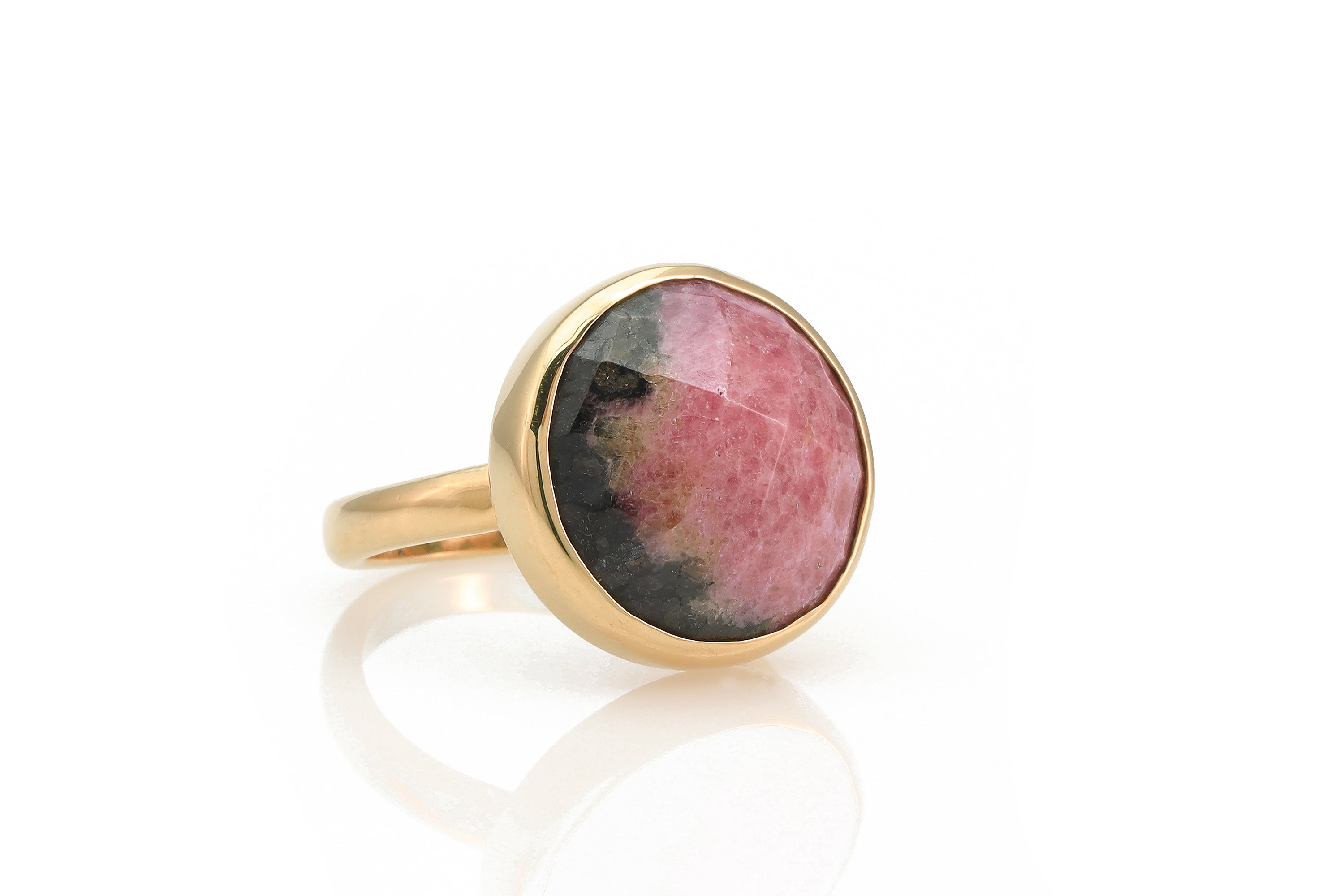Rhodonite Stone Statement Gold Bezel Ring Rings Anemone Limited