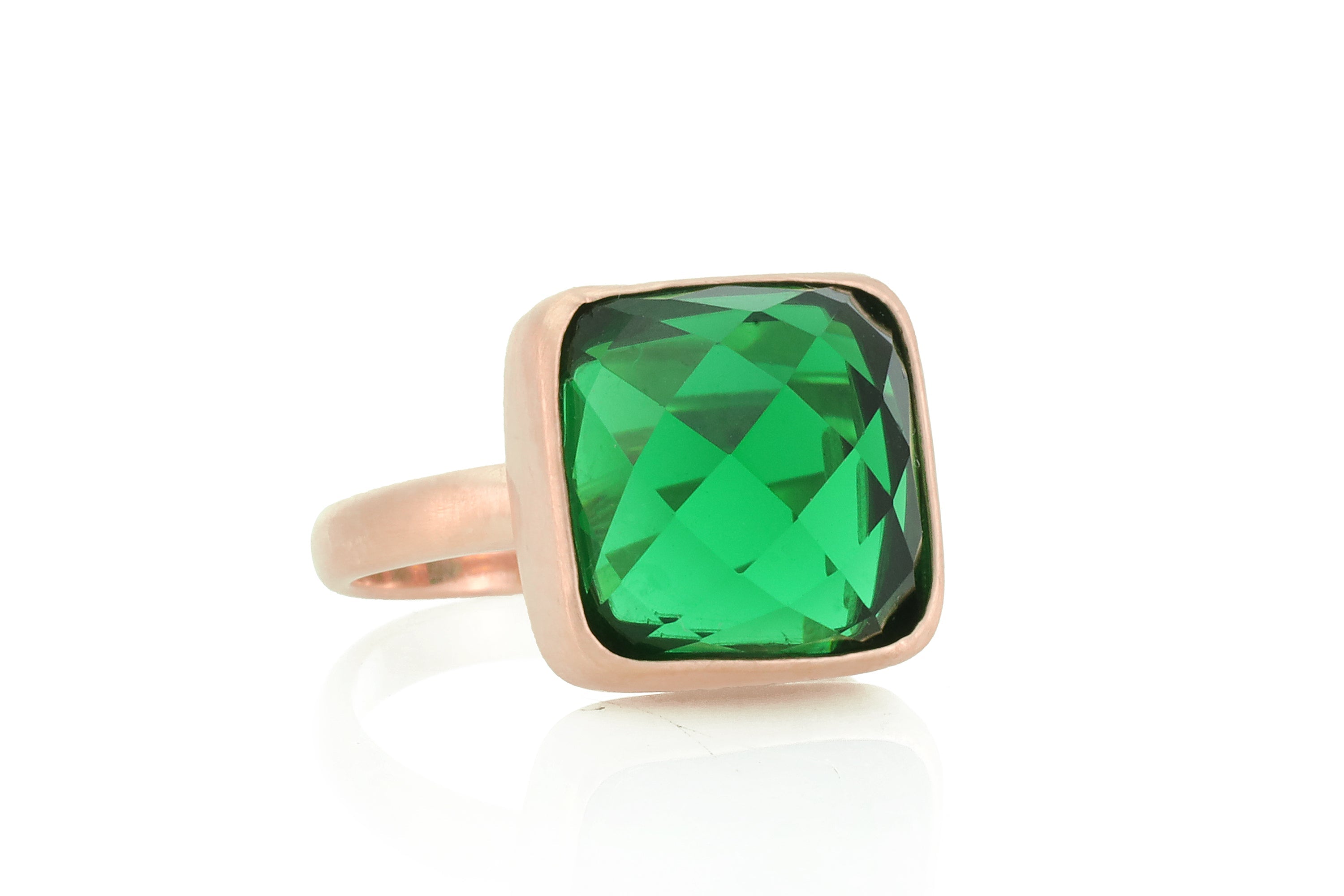Square Bezel Emerald Gold Ring Rings Anemone Limited