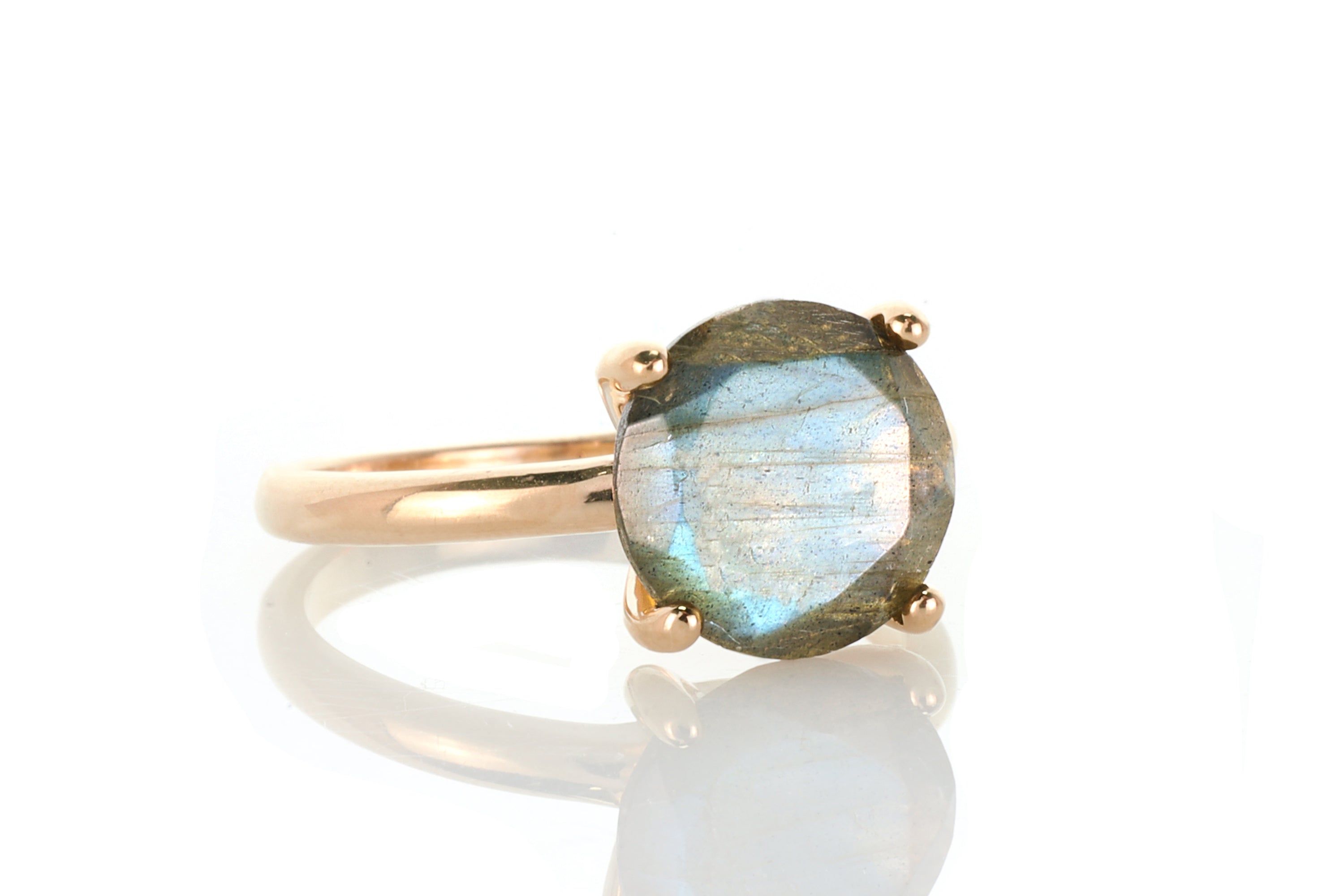 Labradorite Gemstone Ring in Rose Gold Rings Anemone Unique