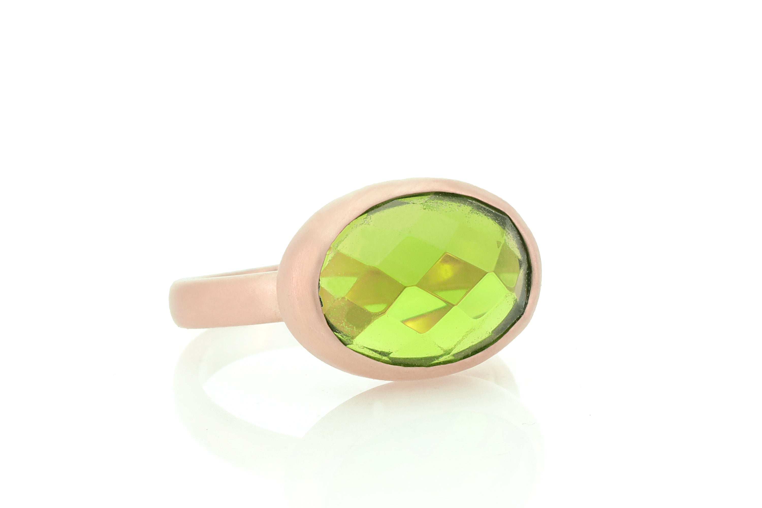 Bezel Set Oval Peridot Gold Filled Ring Rings Anemone Limited