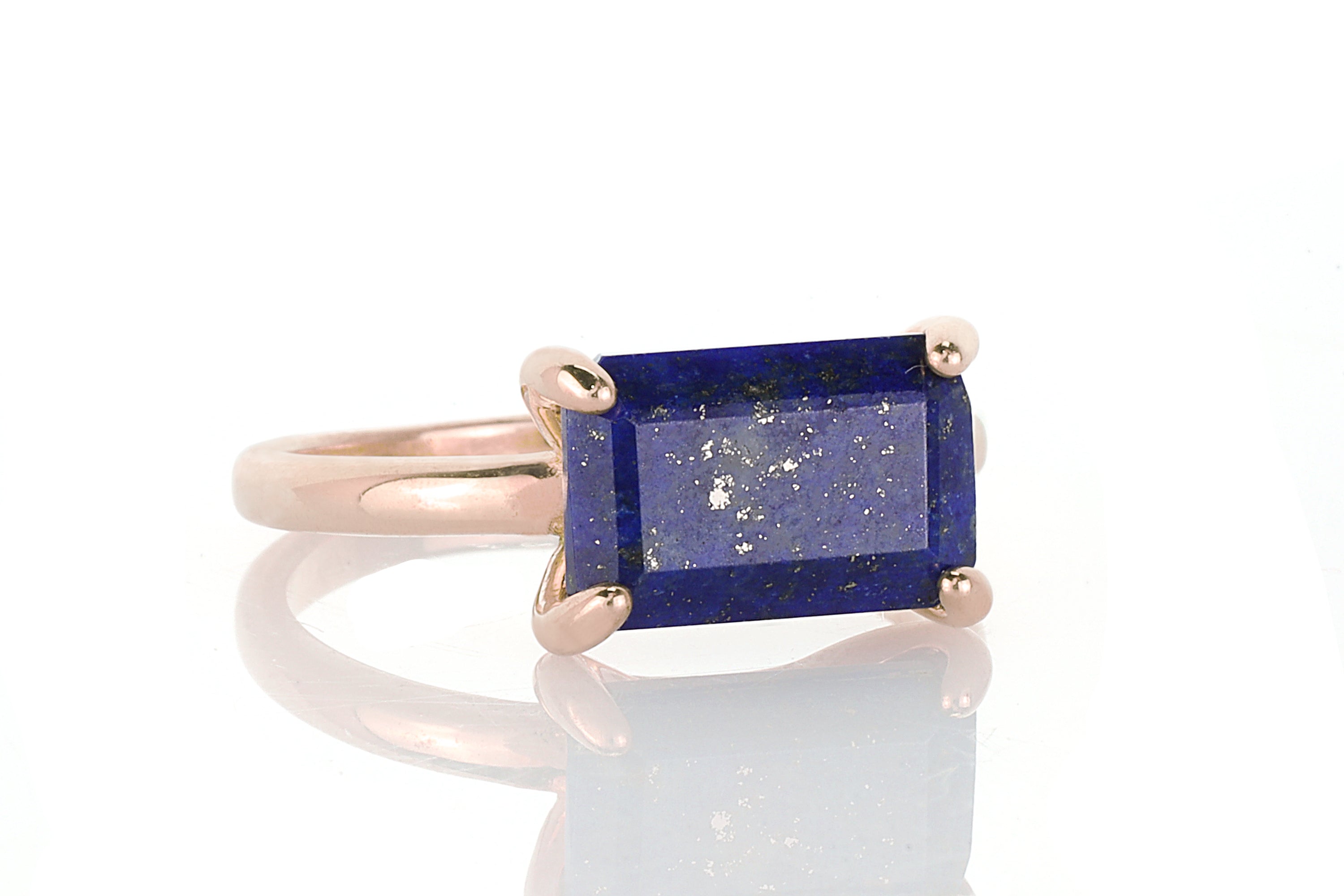 Princess Cut Lapis Lazuli Gold Ring Rings Anemone Unique