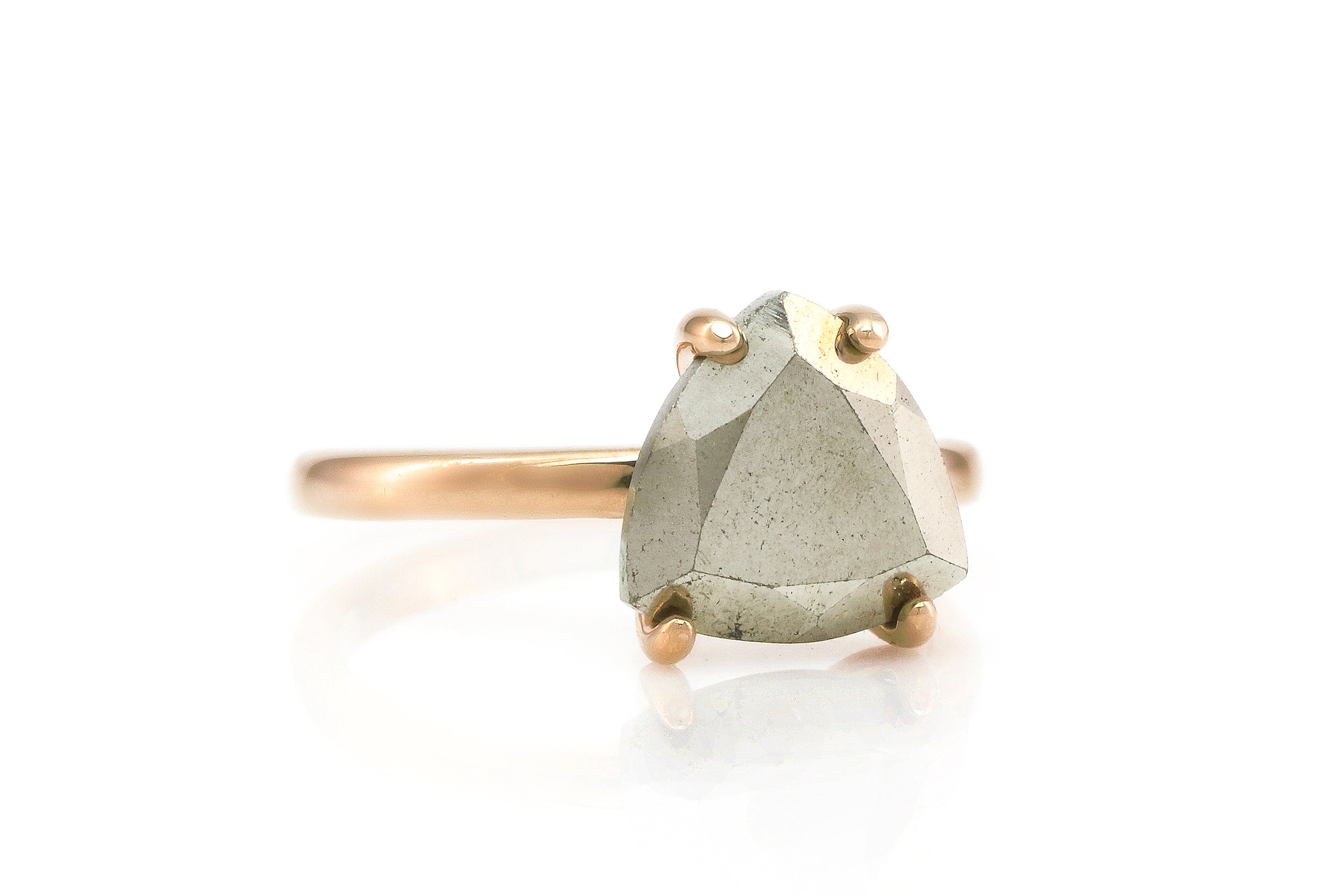 Trillion Iron Pyrite Sterling Silver Ring Rings Anemone Unique