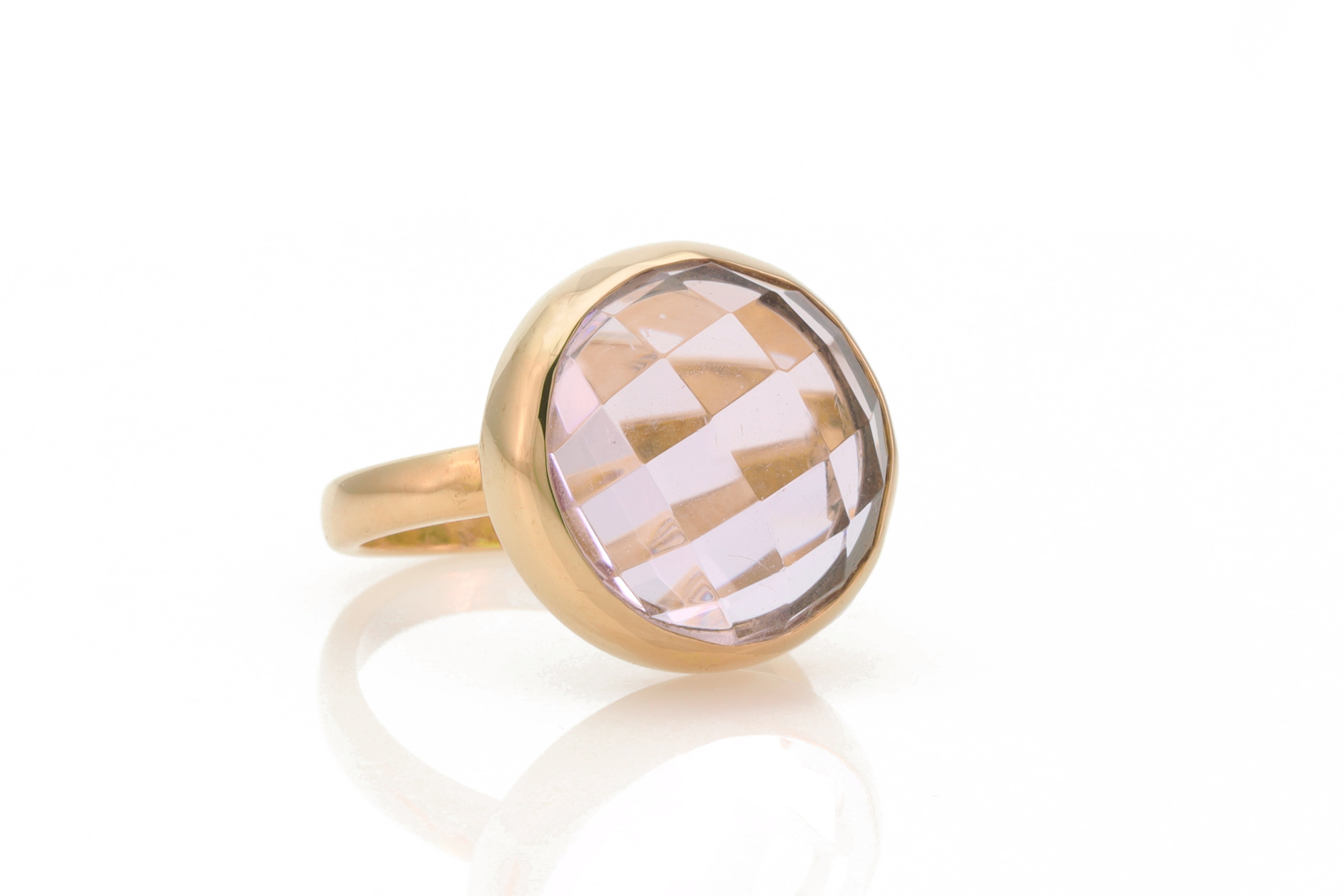 Self Love Rose Quartz Gold Filled Bezel Ring Rings Anemone Limited