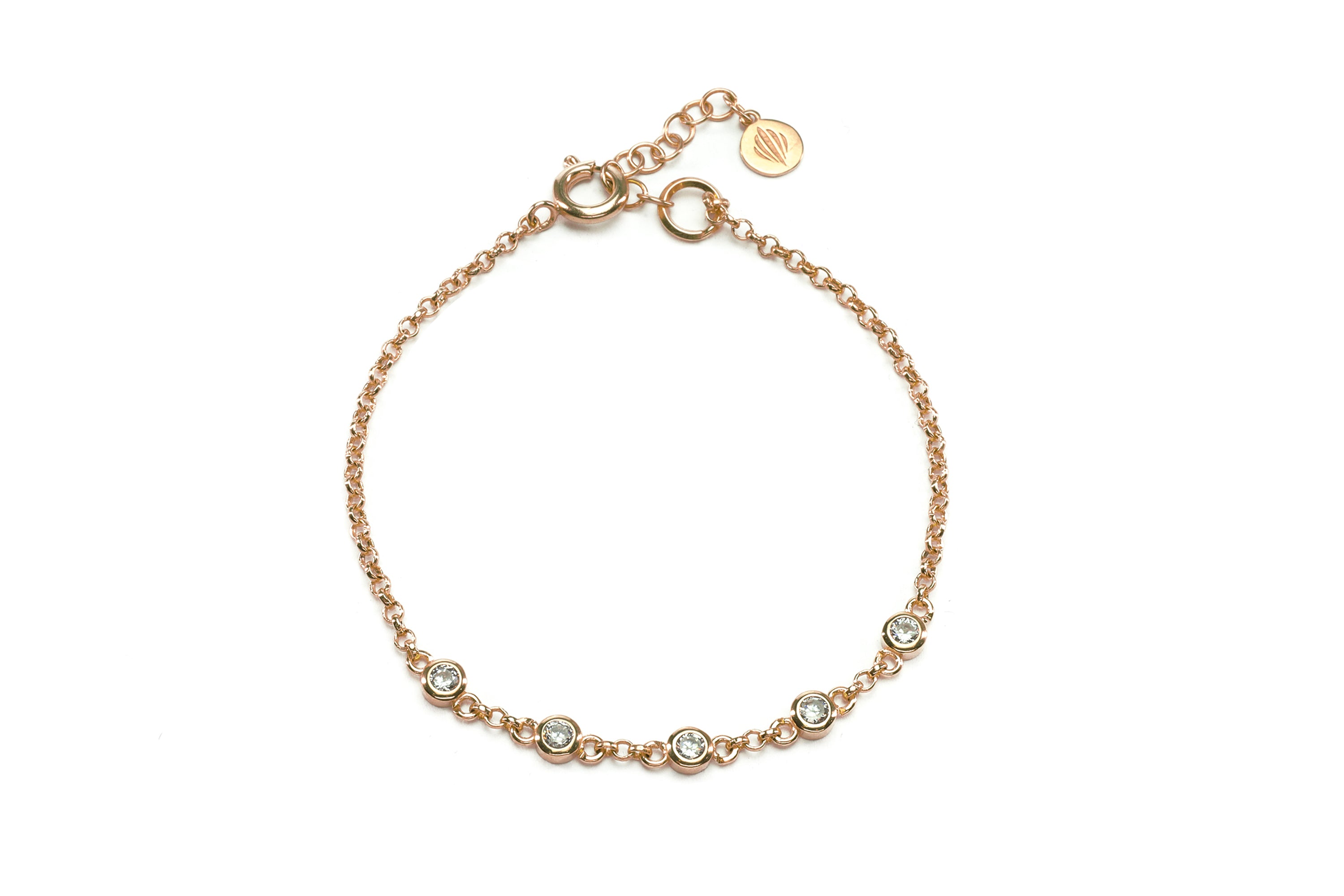Minimalist Cubic Zirconia Charms Gold Bracelet Bracelets Anemone Unique