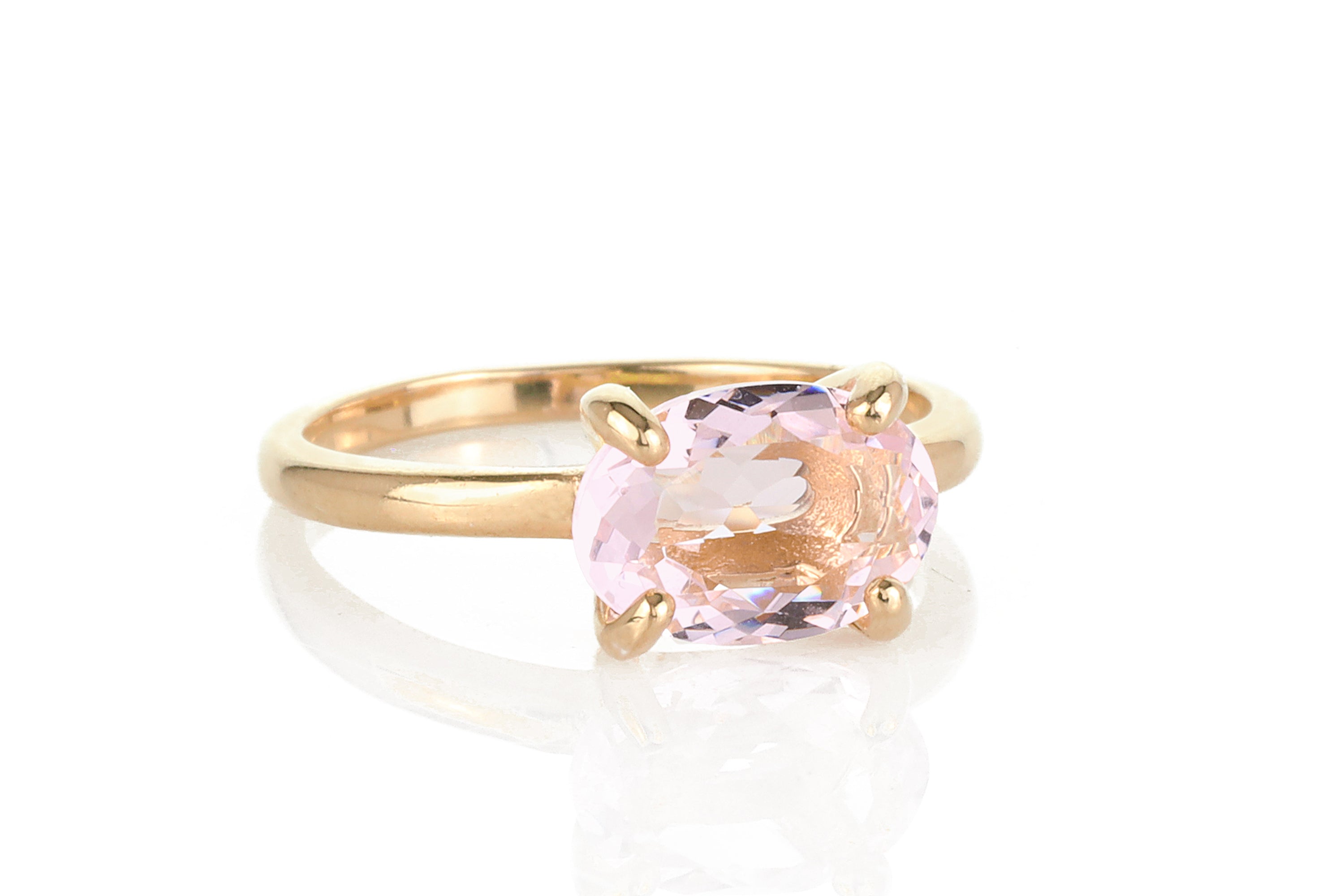 Rose Quartz Ring 14K Gold Band Rings Anemone Unique