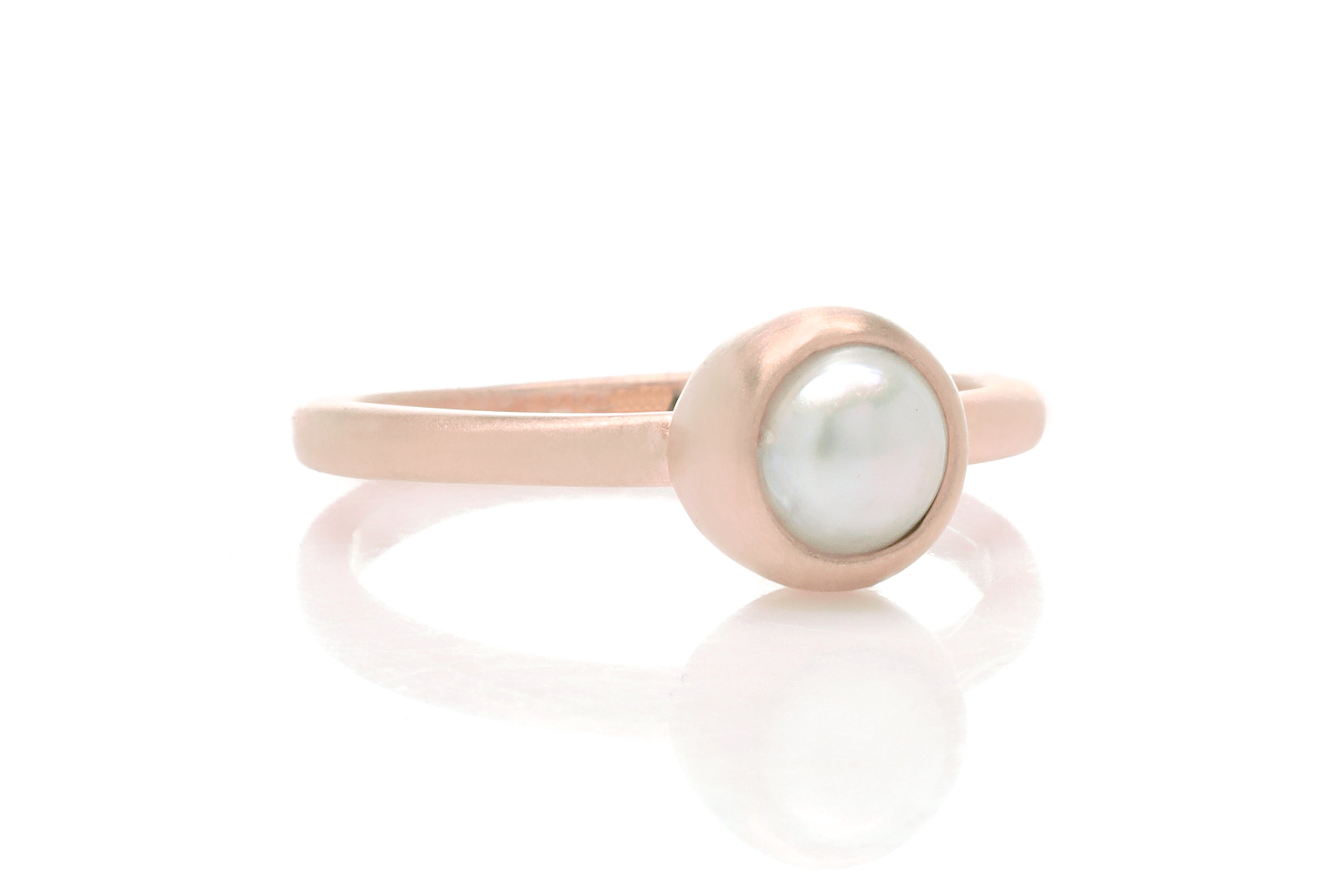 Freshwater Pearl Bezel Set Gold Filled Ring Rings Anemone Limited