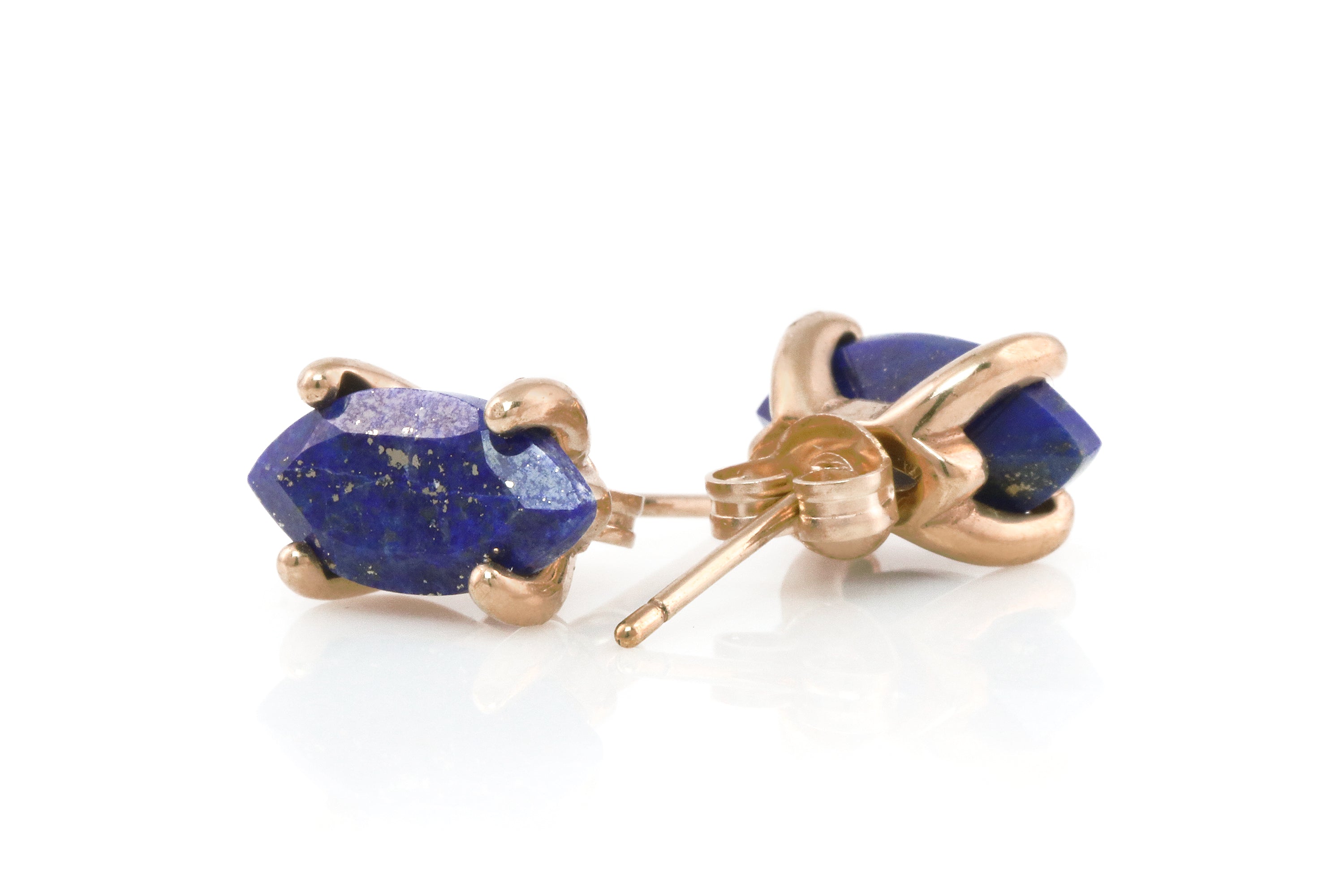 Gold Marquise Lapis Lazuli Earrings Earrings Anemone Unique