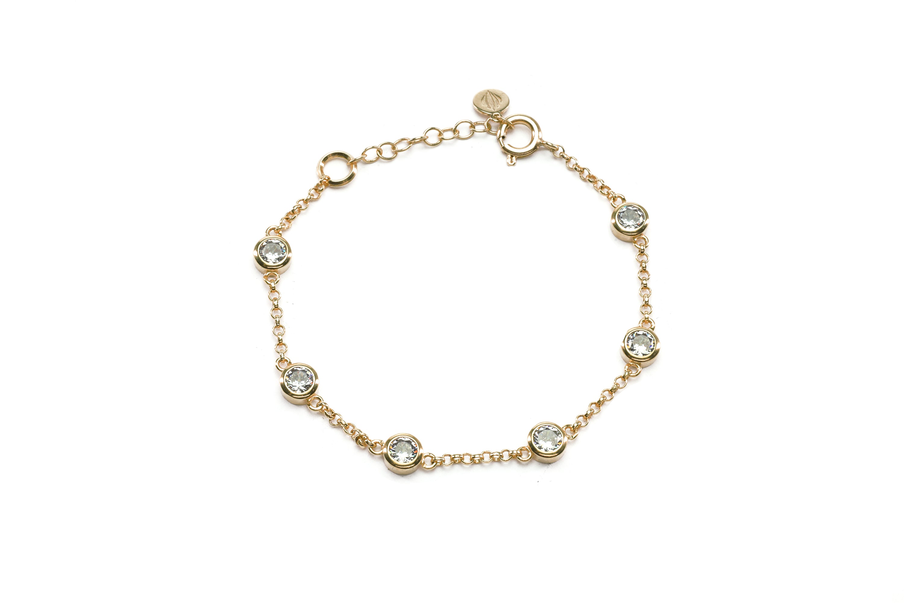 6 Cubic Zirconia Charms Gold Chain Bracelet Bracelets Anemone Unique
