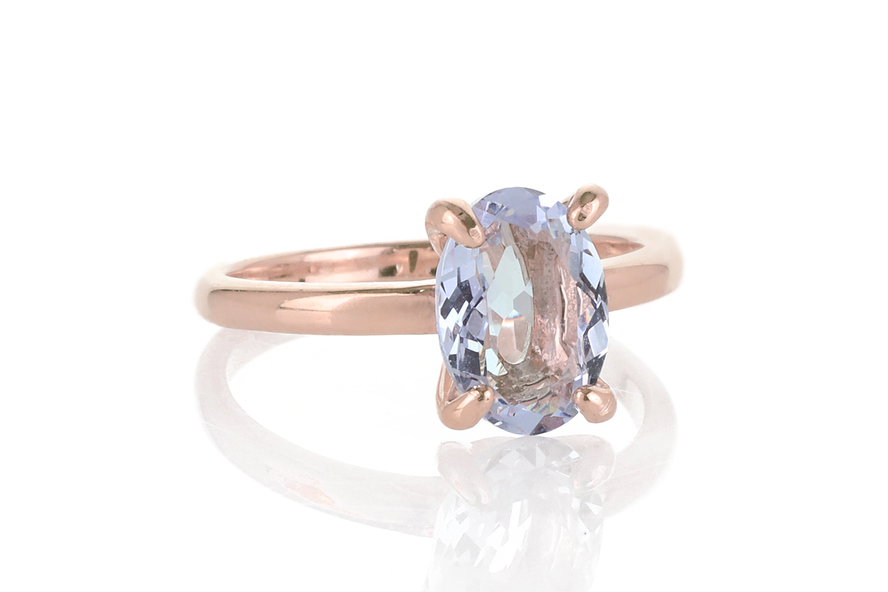 Tanzanite Sterling Silver Oval Solitaire Ring Rings Anemone Unique