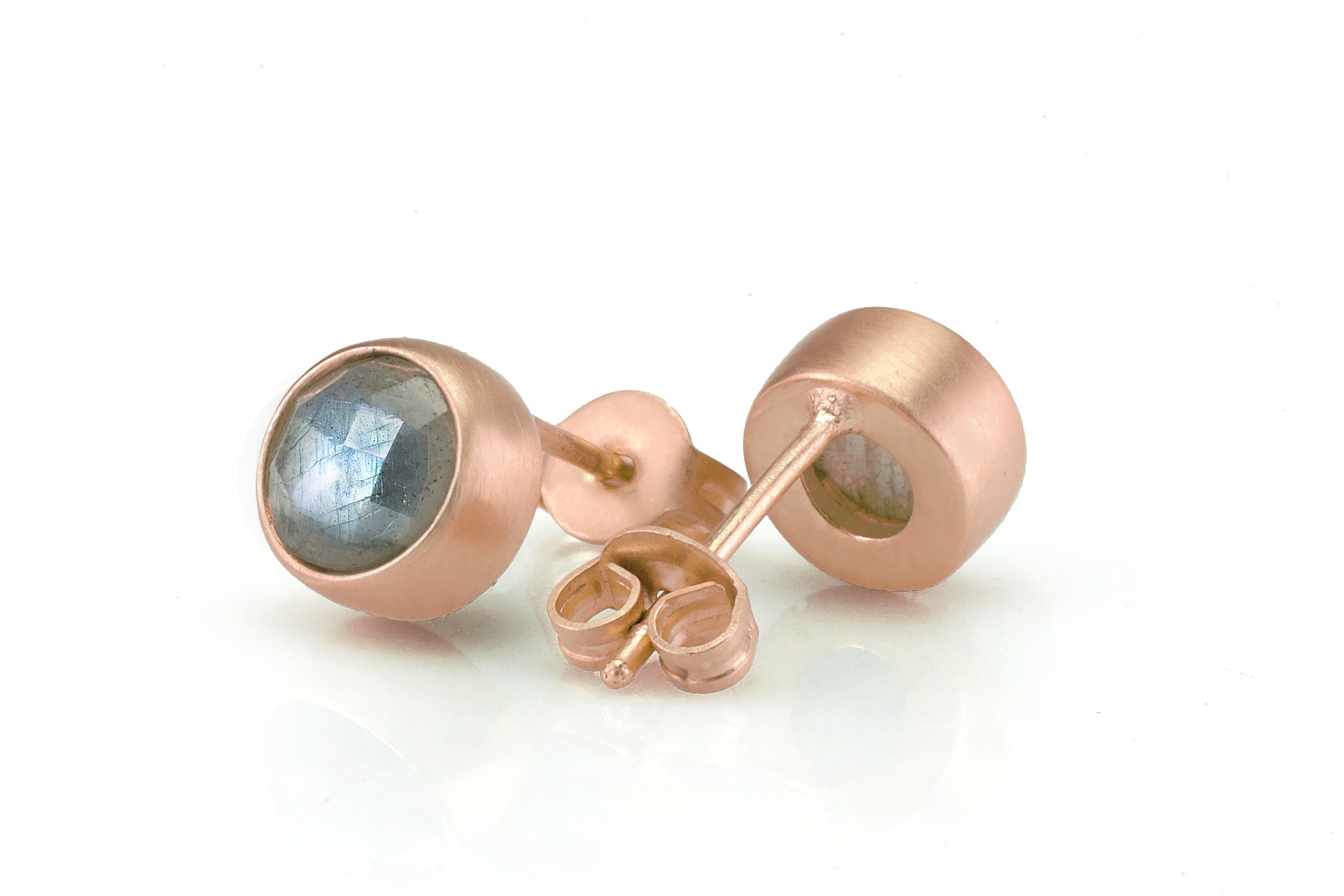 Mixed Flash Labradorite Gold Stud Earrings Earrings Anemone Limited