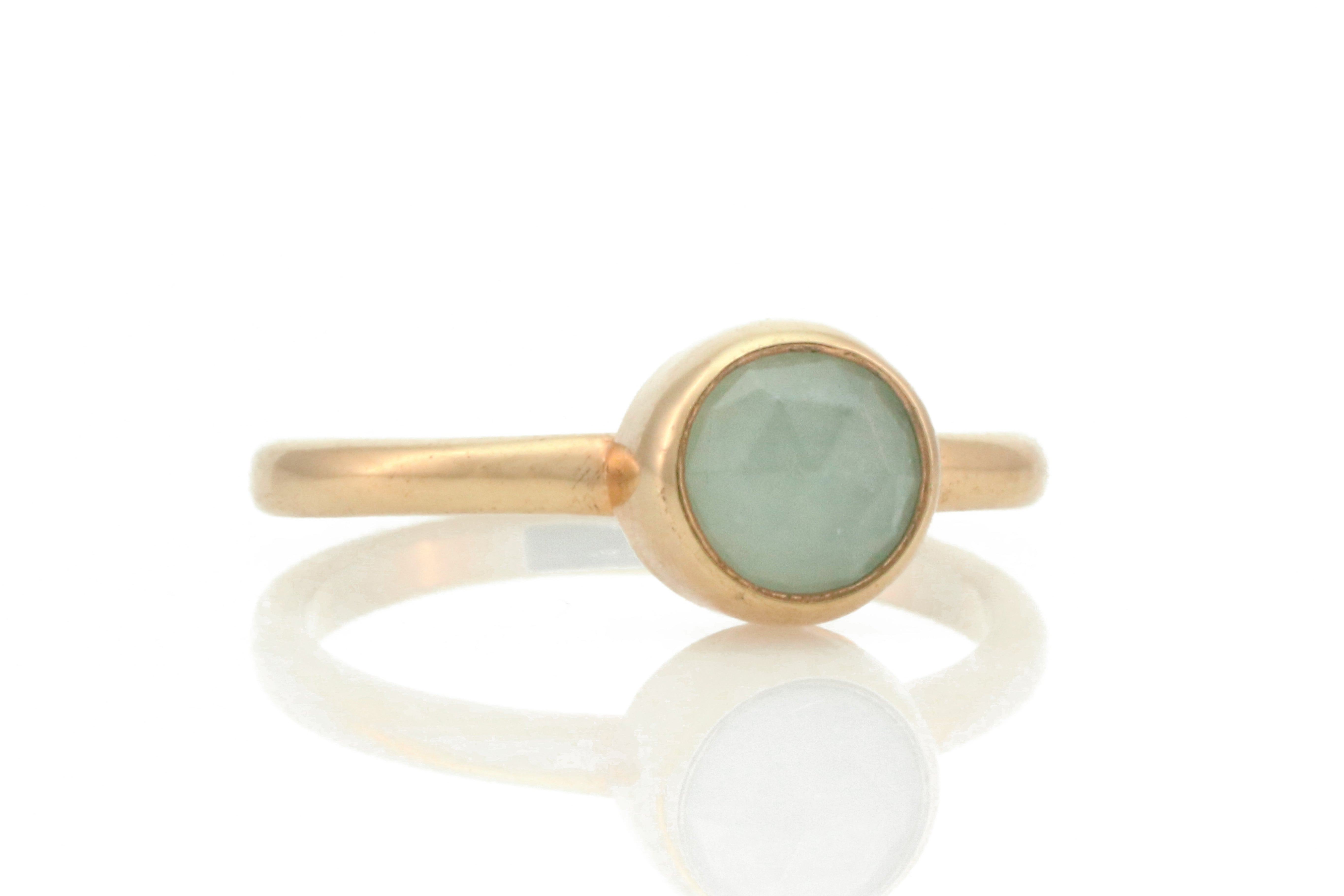 Stackable Aquamarine Bezel Set Gold Ring Rings Anemone Limited