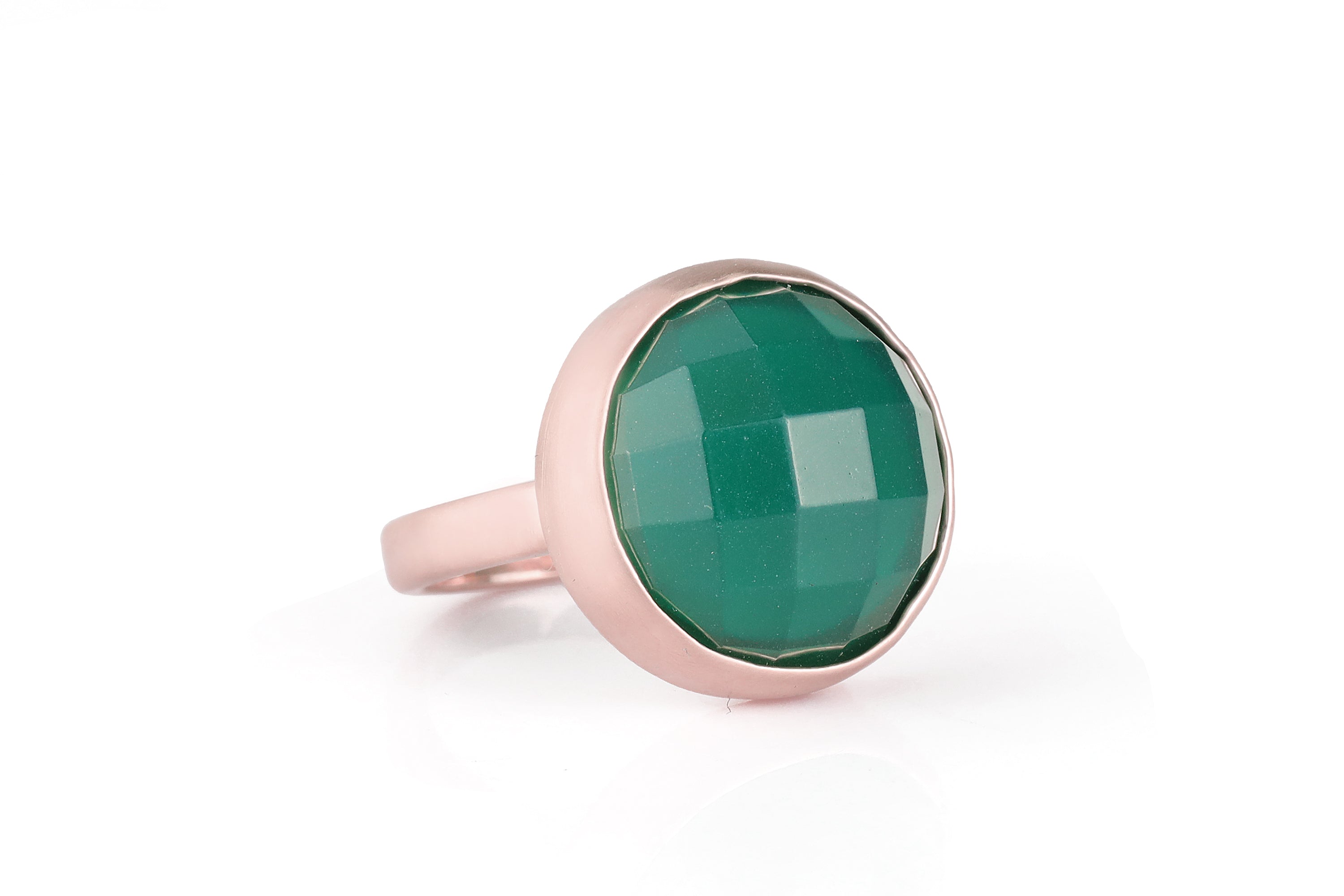 14k Gold Green Onyx Bezel Ring Rings Anemone Limited